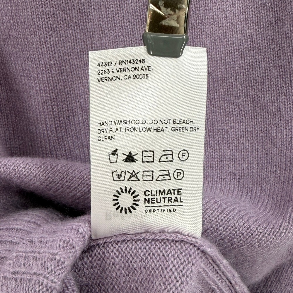 Reformation Sweater Women Small Purple Cashmere Knit Long Sleeve Crewneck - Picture 14 of 16